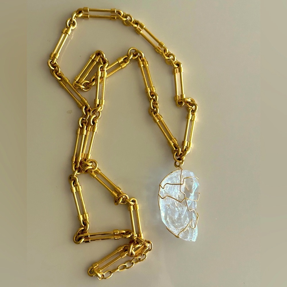 Saint Laurent crystal drop necklace